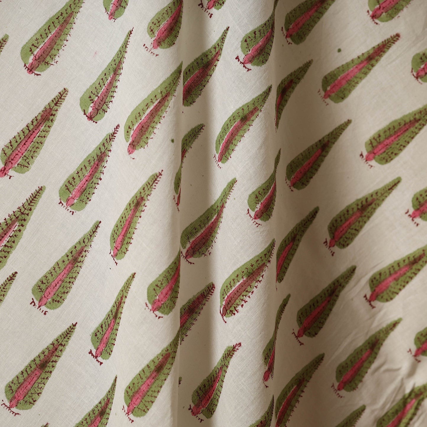White - cotton sanganeri fabric 11 - handcrafted