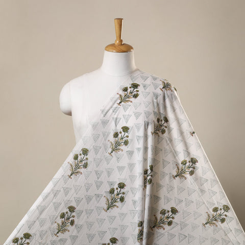 White - cotton sanganeri fabric 11 - handcrafted