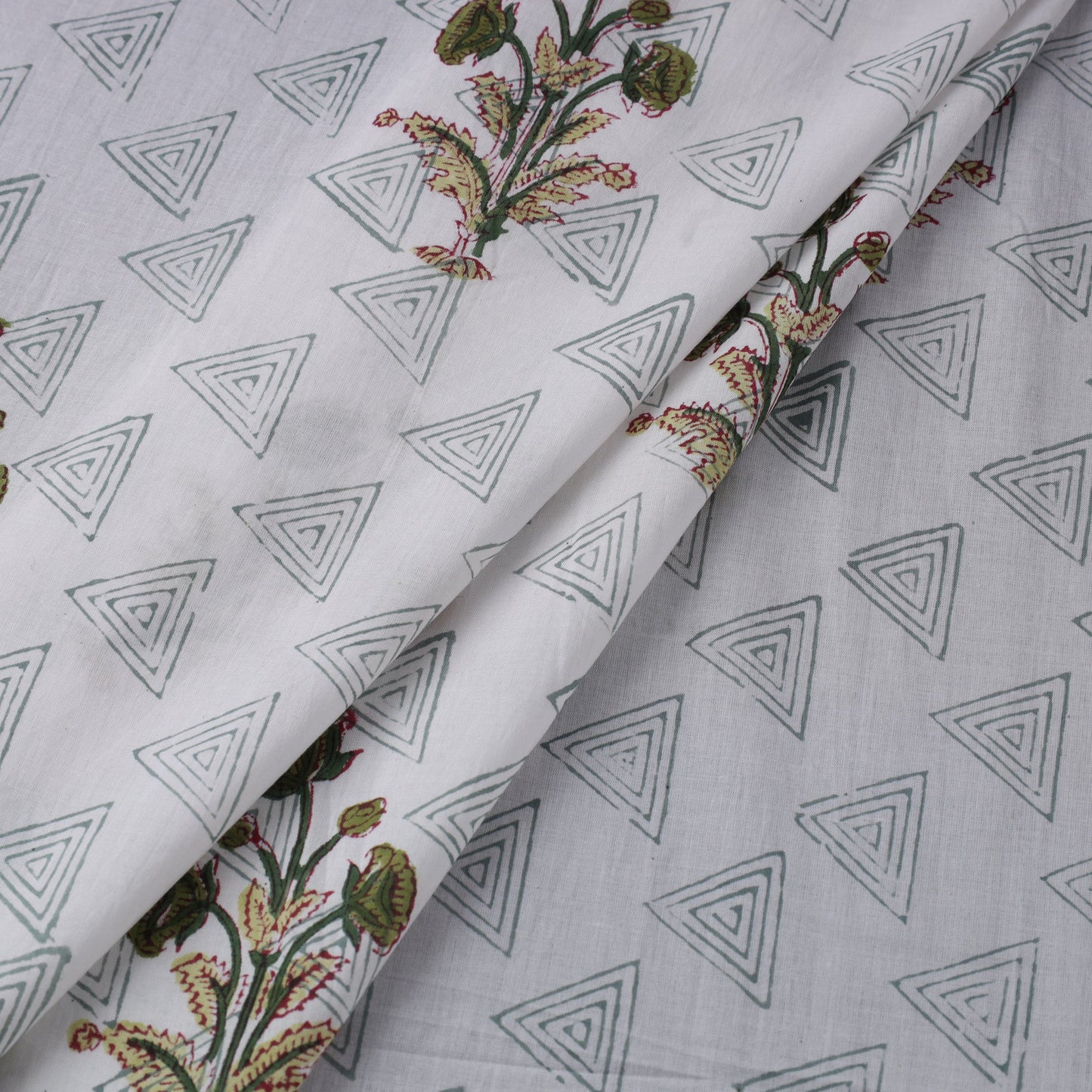 White - cotton sanganeri fabric 11 - handcrafted
