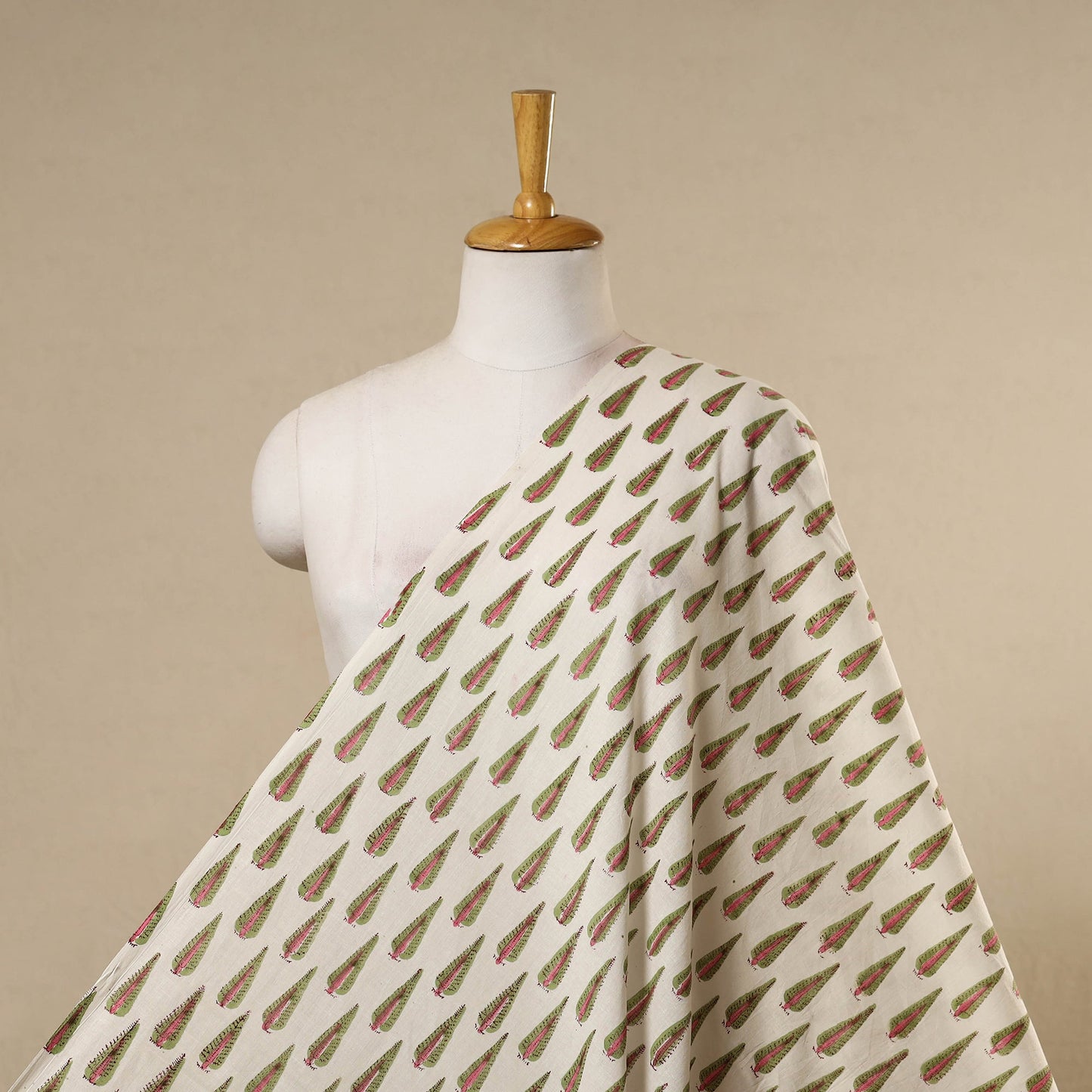 White - cotton sanganeri fabric 11 - handcrafted