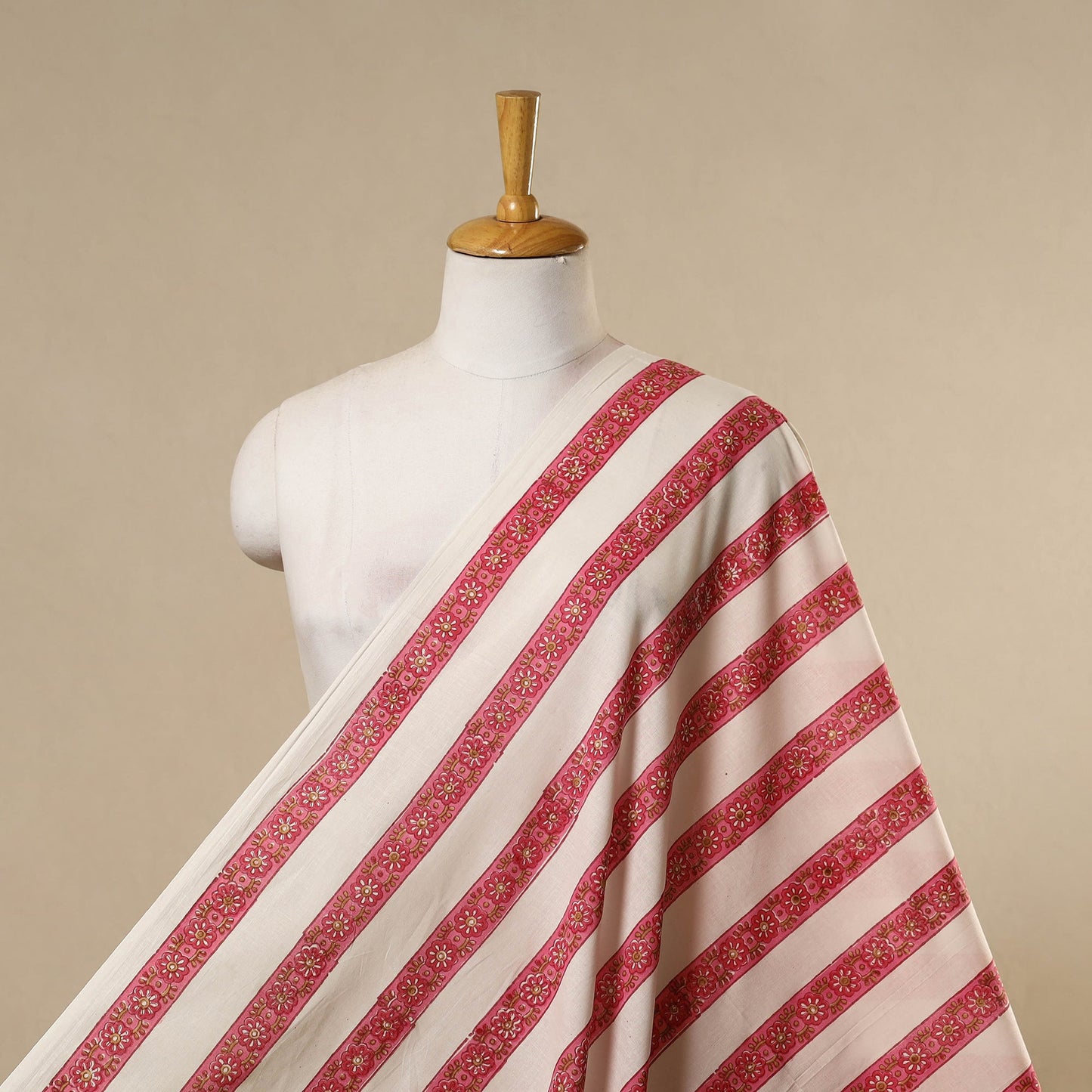 White - cotton sanganeri fabric 14 - handcrafted