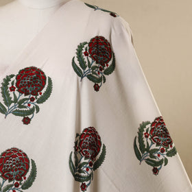 White - cotton sanganeri fabric 14 - handcrafted