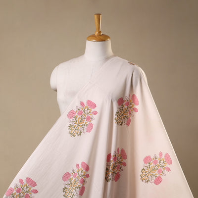 White - cotton sanganeri fabric 17 - handcrafted