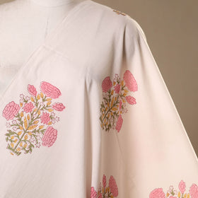 White - cotton sanganeri fabric 17 - handcrafted