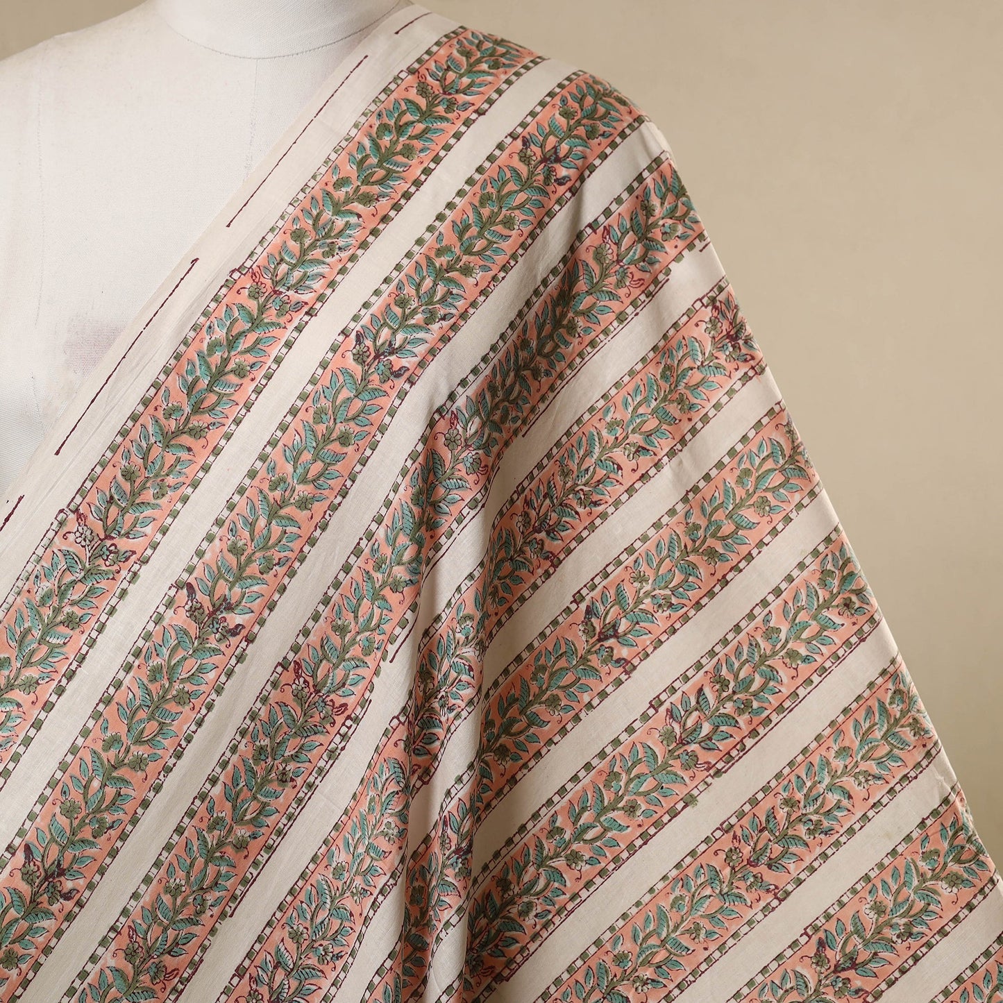 White - cotton sanganeri fabric 23 - handcrafted