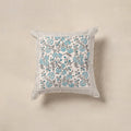 White - cotton sanganeri floral cushion cover (16 x 16 in)
