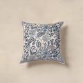 White - cotton sanganeri floral cushion cover (16 x 16 in)