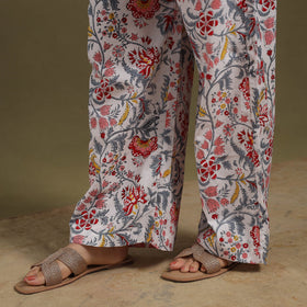 White - cotton sanganeri co-ord set 07 - handcrafted