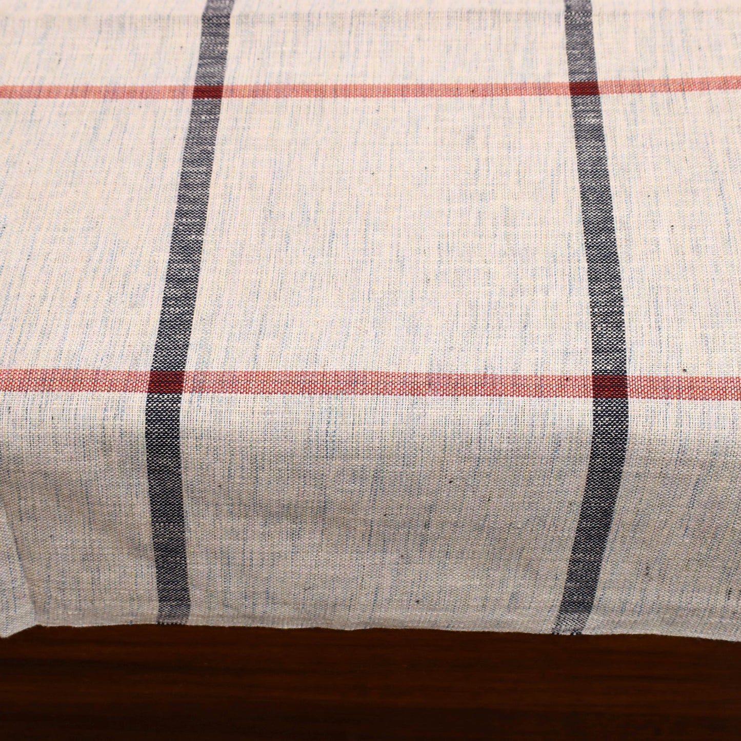 White - cotton single handloom bed cover (90 x 60 in) 74