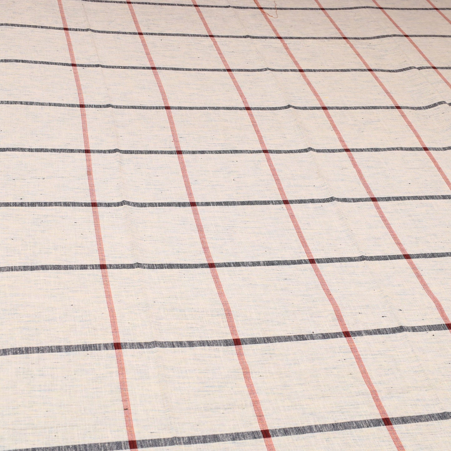 White - cotton single handloom bed cover (90 x 60 in) 74