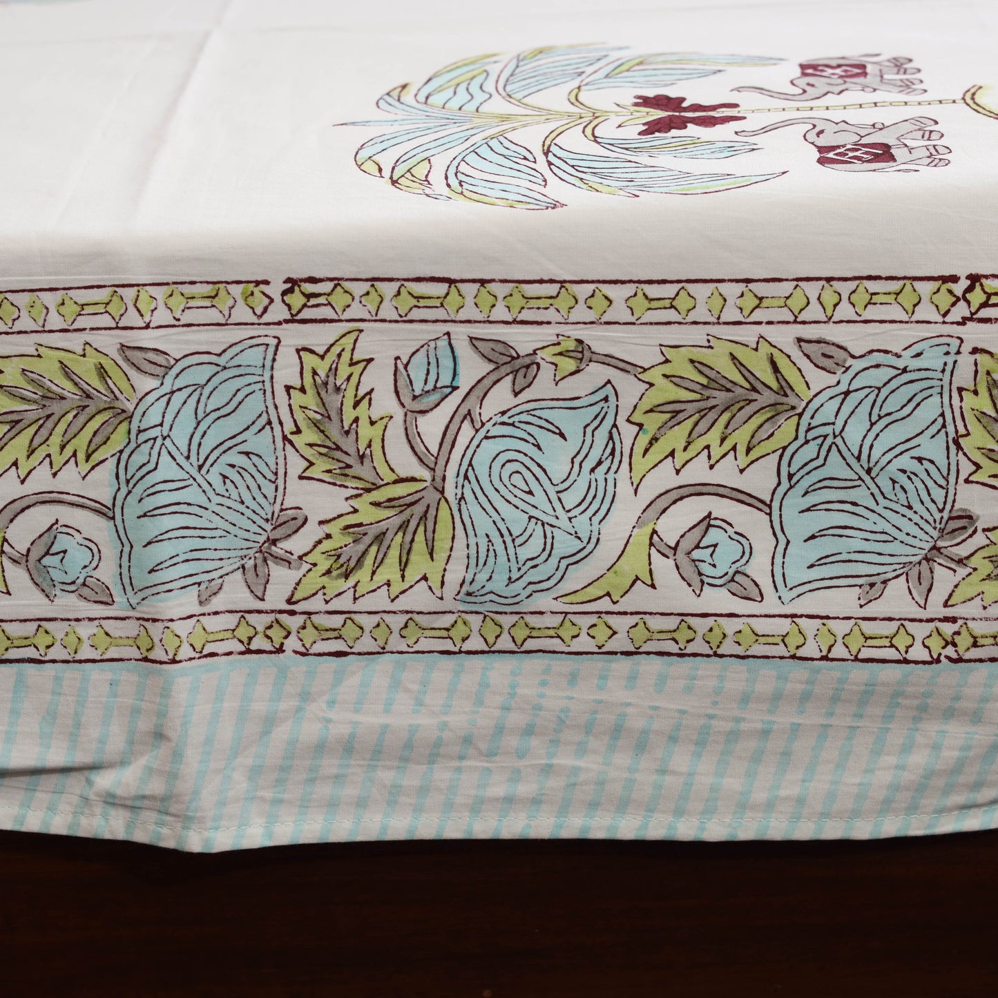 White - cotton single sanganeri bed sheet (90 x 60 in) 35