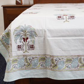 White - cotton single sanganeri bed sheet (90 x 60 in) 35