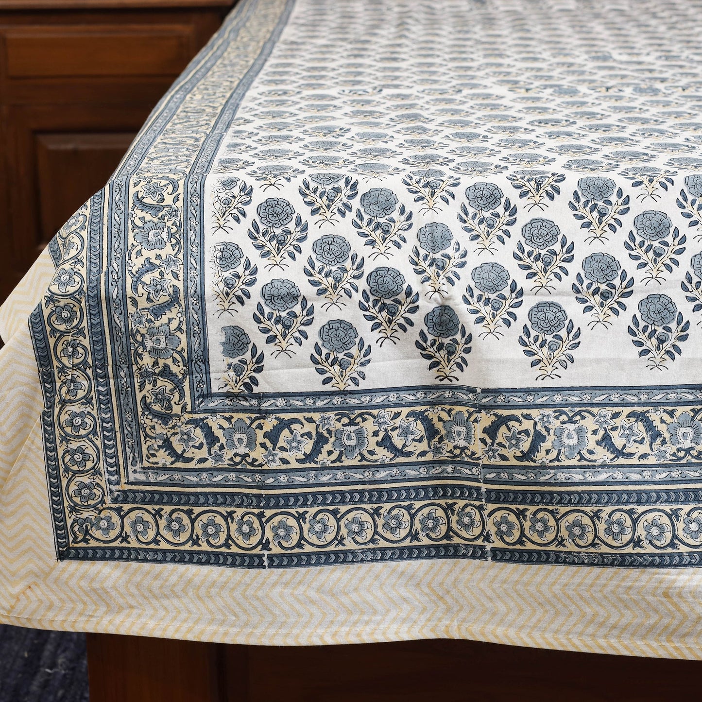 White - cotton single sanganeri bed sheet (90 x 60 in) 41