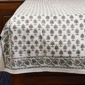 White - cotton single sanganeri bed sheet (90 x 60 in) 44