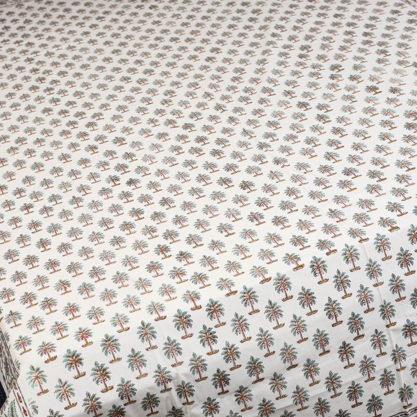 White - cotton single sanganeri bed sheet (90 x 60 in) 44