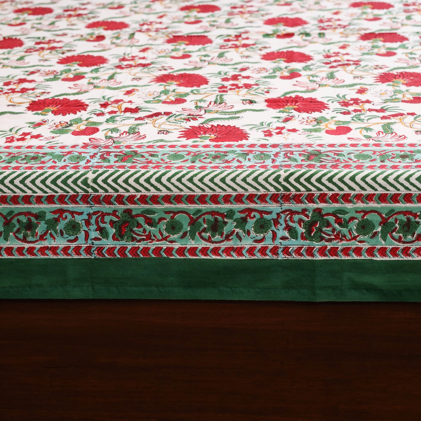 White - cotton single sanganeri bed sheet (90 x 60 in) 45