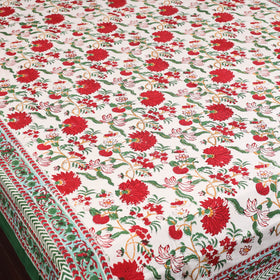 White - cotton single sanganeri bed sheet (90 x 60 in) 45