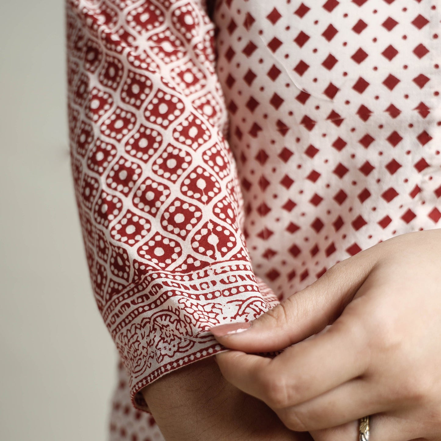 Buy Block Print Cotton Straight Bagh Kurta for Women