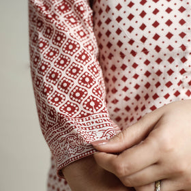 Buy Block Print Cotton Straight Bagh Kurta for Women