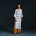 Cotton straight pochampally ikat kurta for women 09