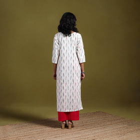 Cotton straight pochampally ikat kurta for women 11