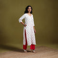 Cotton straight pochampally ikat kurta for women 11