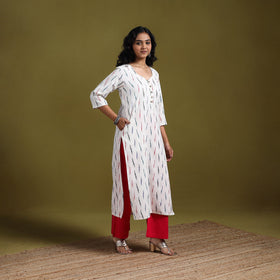 Cotton straight pochampally ikat kurta for women 11