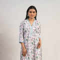 White - Block Print Cotton Straight Sanganeri Kurta 11