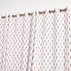 White - cotton window pochampally ikat curtain (5 x 3 feet)