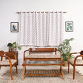 White - cotton window pochampally ikat curtain (5 x 3 feet)