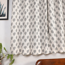 White - cotton window pochampally ikat curtain (5 x 3 feet)