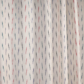 White - cotton window pochampally ikat curtain (5 x 3 feet)