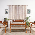 White - cotton window pochampally ikat curtain (5 x 3 feet)