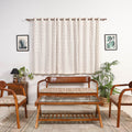 White - cotton window pochampally ikat curtain (5 x 3 feet)