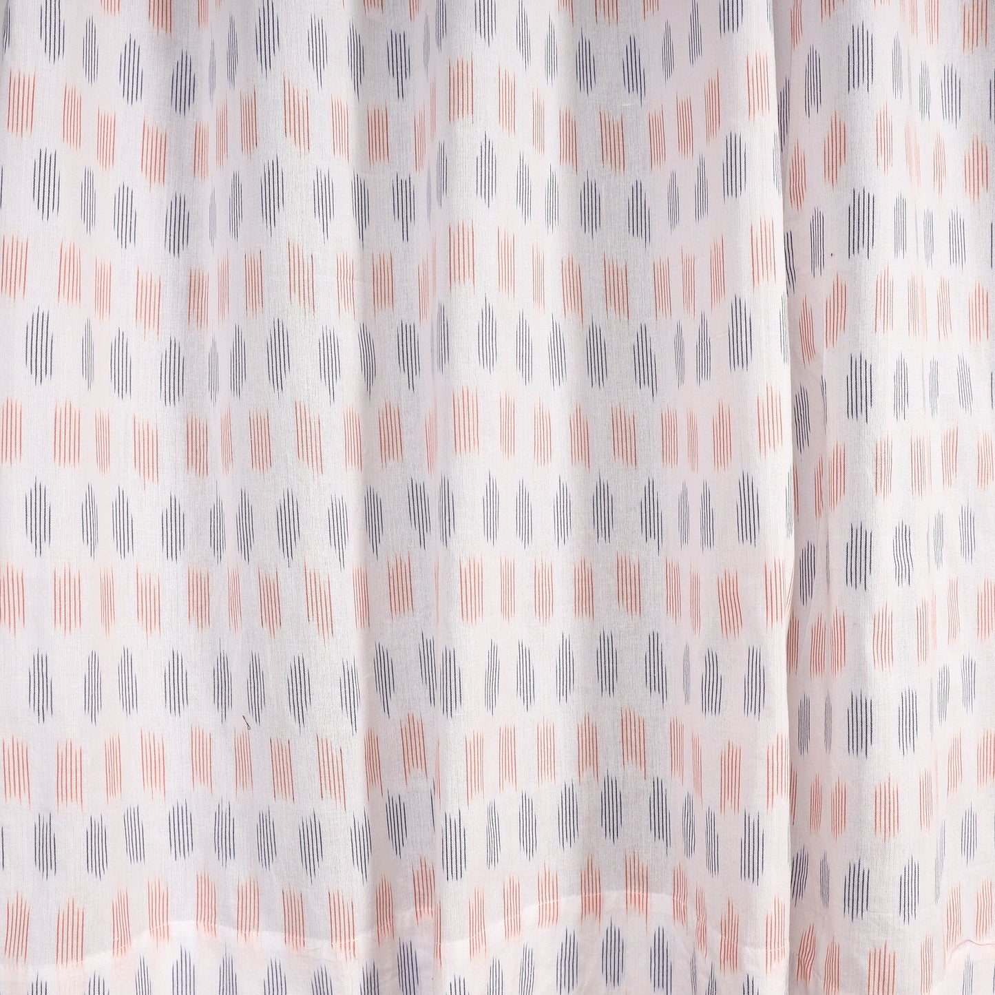 White - cotton window pochampally ikat curtain (5 x 3 feet)