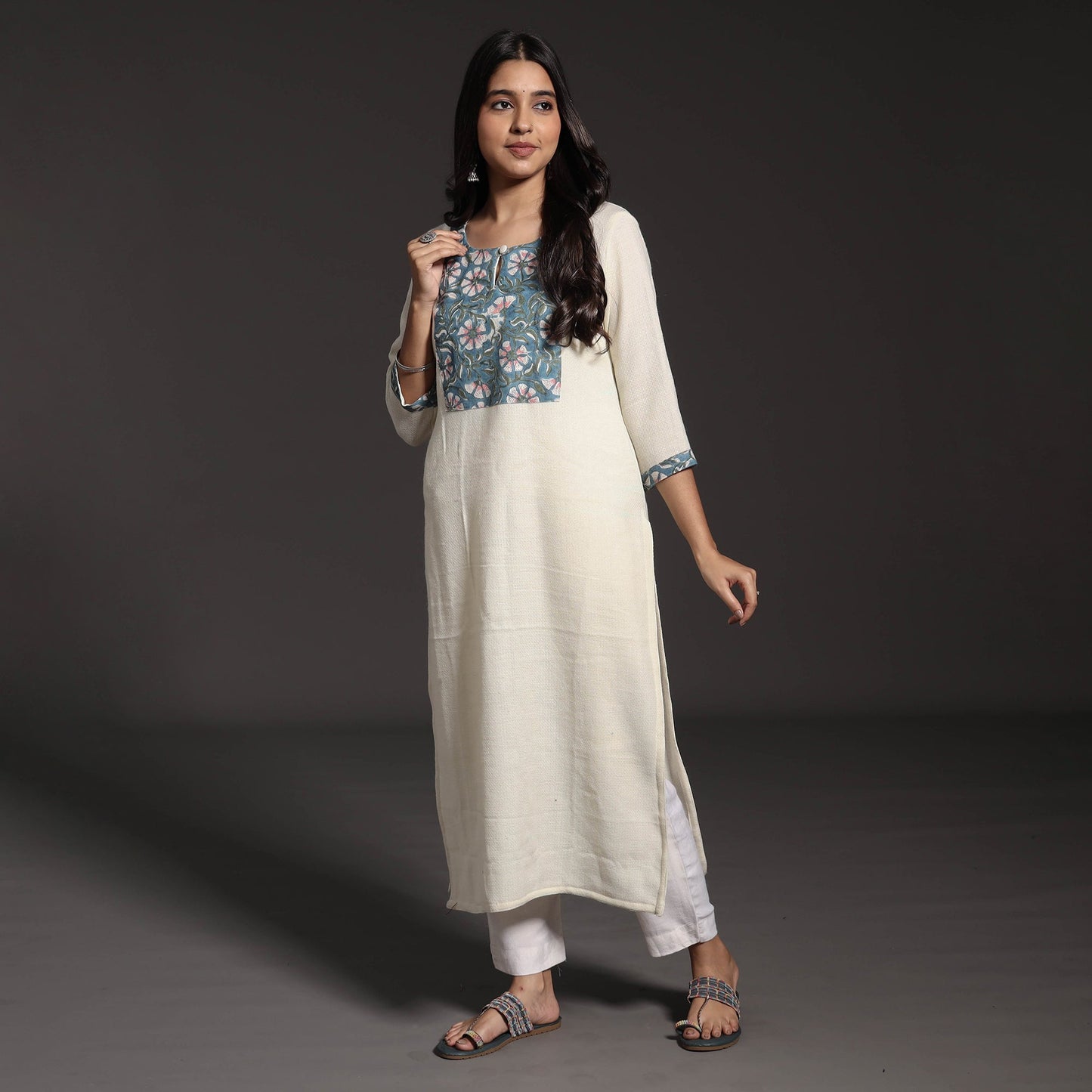 sanganeri woolen kurta