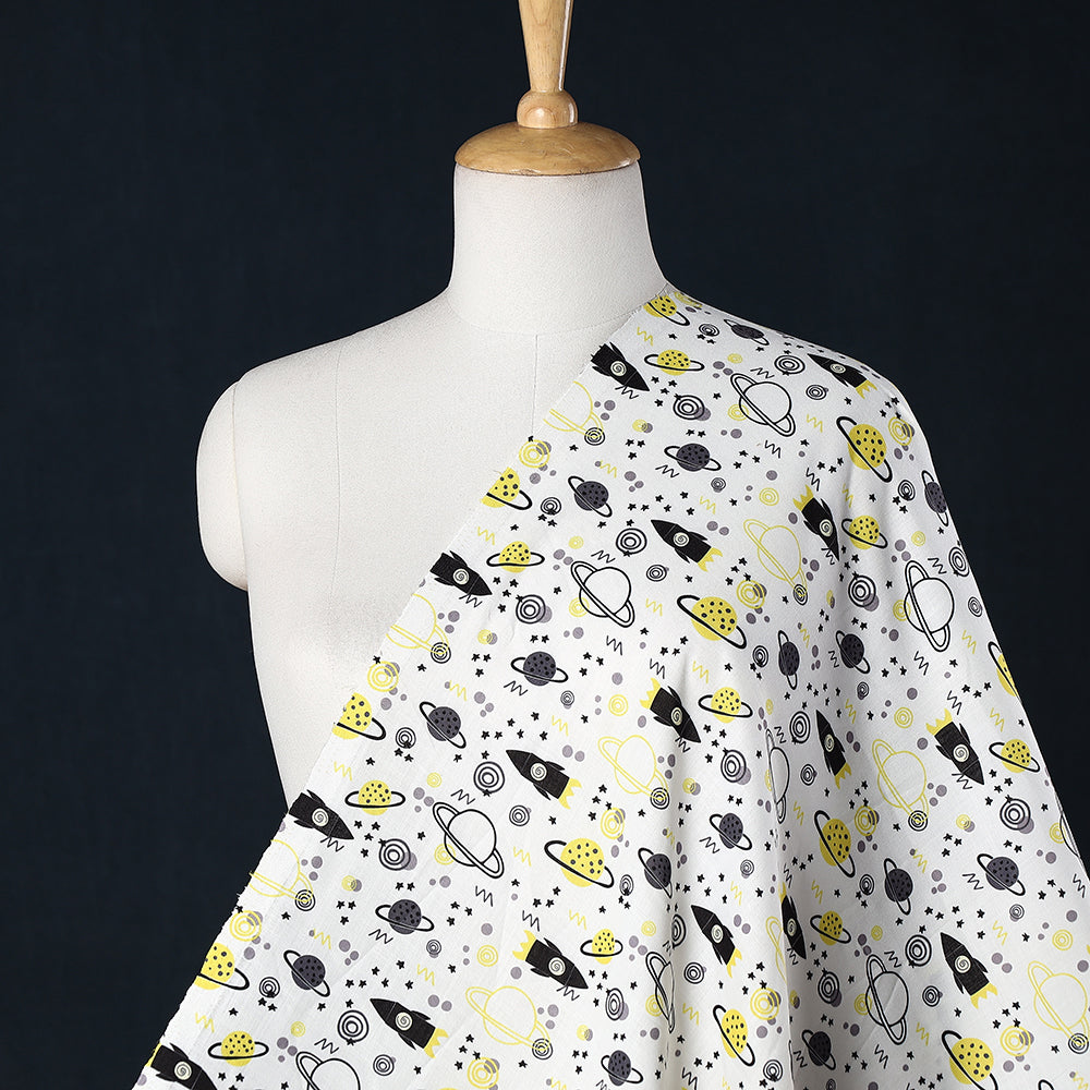 Buy White Digital Printing Linen Fabric Online at iTokri.com