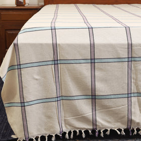 White - double handloom cotton bed sheet (108 x 90 in) 14