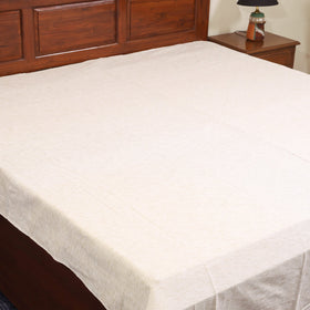 White - double handloom cotton bed sheet (108 x 90 in) 15