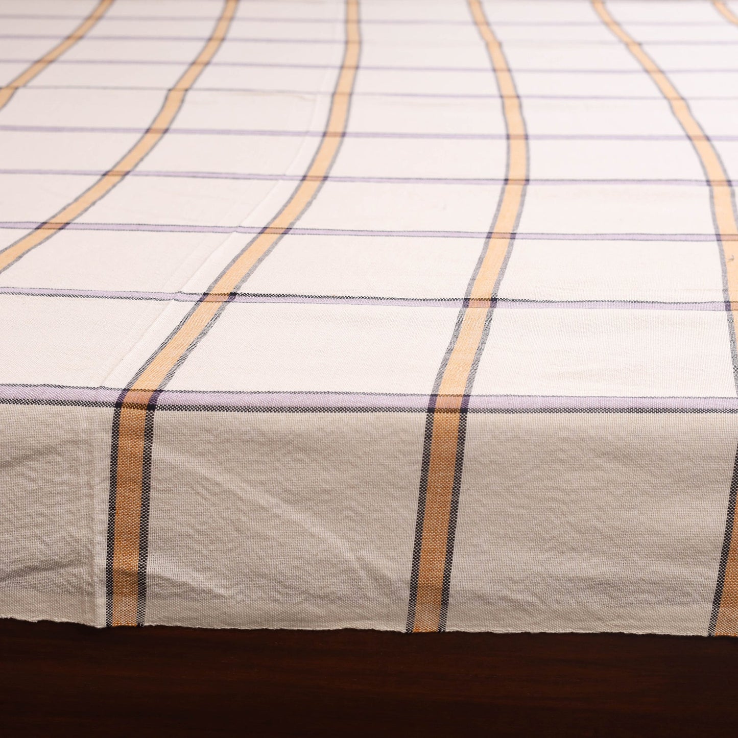 White - double handloom cotton bed sheet (108 x 90 in) 61