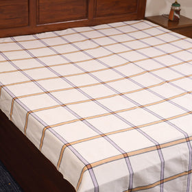 White - double handloom cotton bed sheet (108 x 90 in) 61