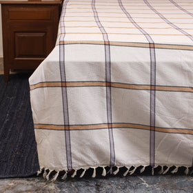 White - double handloom cotton bed sheet (108 x 90 in) 61