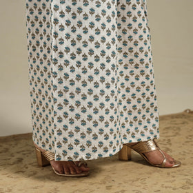 White - flared cotton jaipur kurta set (set of 2) 08