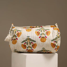 White - floral hand quilted toiletry bags (set of 3) 19