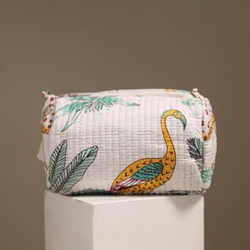 White - floral hand quilted toiletry bags (set of 3) 23