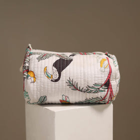 White - floral hand quilted toiletry bags (set of 3) 29