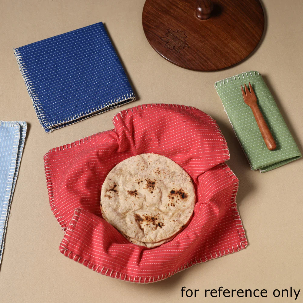 Grey Floral Sanganeri Block Print Cotton Table Napkin