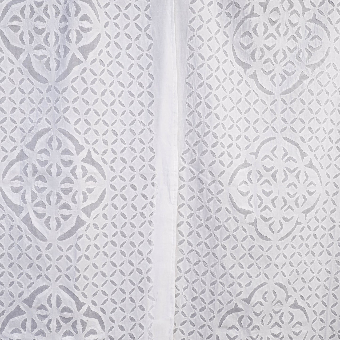 Flower Cutwork Cotton Barmer Applique Window Curtain