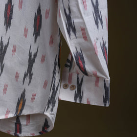 White - full sleeve cotton men pochampally ikat shirt 04