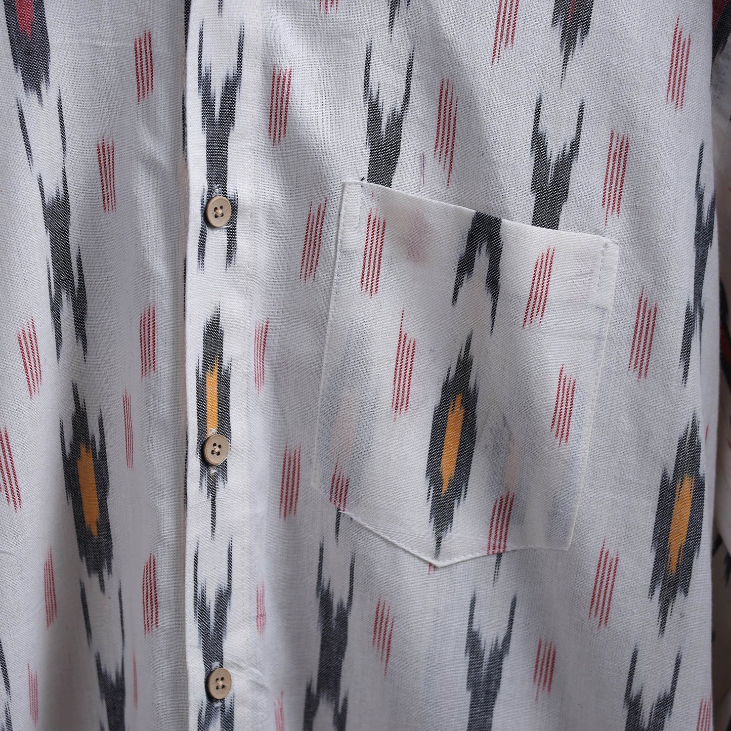 White - full sleeve cotton men pochampally ikat shirt 04